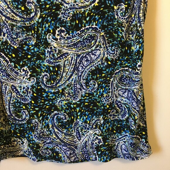 Paisley Impressionist Cowl Draped Neck Tank Top - Picture 7 of 14